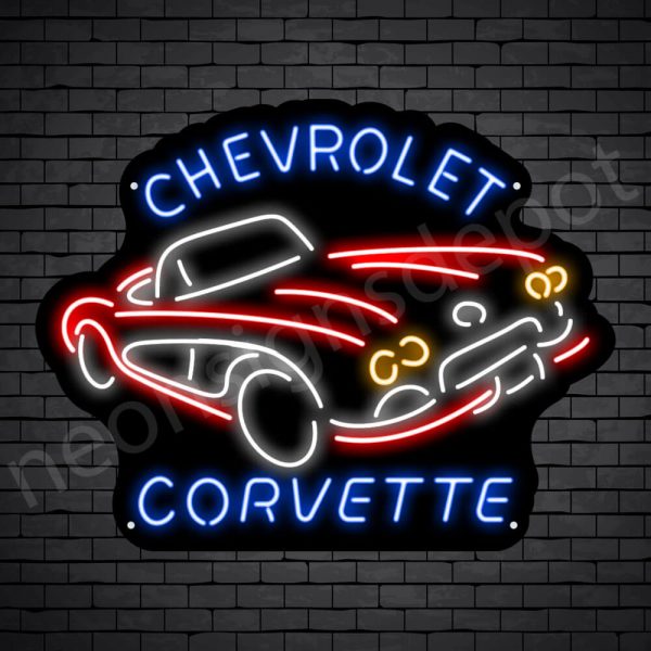 Chevy Corvette Sign - Black