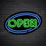 Oval Open Neon Sign - GREEN-BLUE