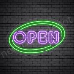 Oval Open Neon Sign - PURPLE-GREEN--