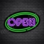 Oval Open Neon Sign - PURPLE-GREEN