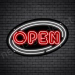Oval Open Neon Sign - RED-WHITE