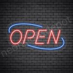 Deco Open Neon Sign Red Blue