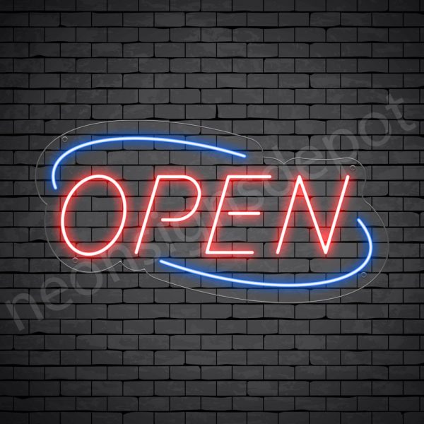 Deco Open Neon Sign Red Blue