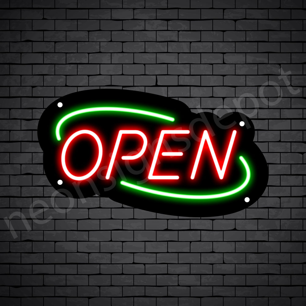 Deco Open Neon Sign Red Green