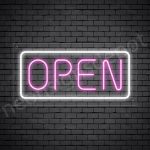 horizontal open neon sign - transparent back PINK,WHITE--