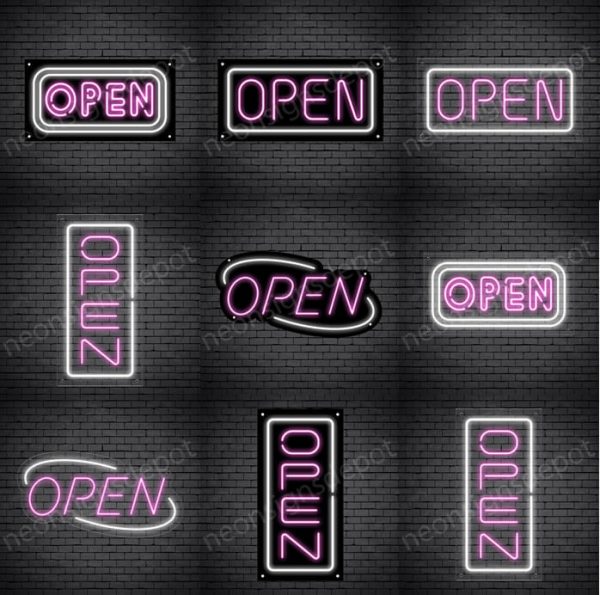 Pink Open Sign