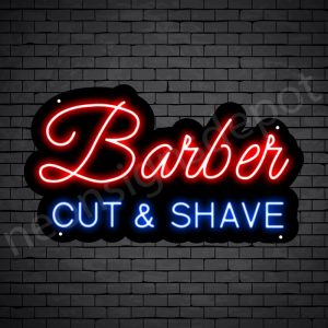 Barber Neon Sign Barber Cut&Shave Black - 24x14