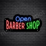 Barber Neon Sign Open Barber Shop Black - 24x11