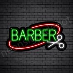 Barber Neon Sign Barber Scissor - black