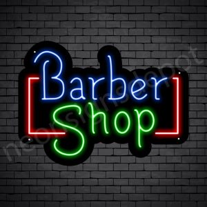 Barber Neon Sign Barber Shop Open - Black