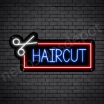 Barber Neon Sign Haircut Black - 24x11