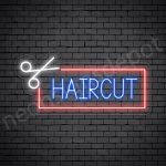 Barber Neon Sign Open Haircut Transparent - 24x11