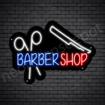 Barber Neon Sign Barbershop Scissor & Razor Black - 24x18