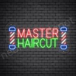 Barber Neon Sign Master Haircut - Transparent