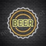 Beer Neon Sign Beer Cap Transparent - 30x30