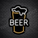Beer Neon Sign Beer Glass Black - 30x21