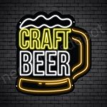 Beer Neon Sign Craft Beer Mug - Black