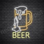 Beer Neon Sign Full Beer Transparent - 16x24