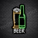 Beer Neon Sign Glass Bottle Black - 12x24