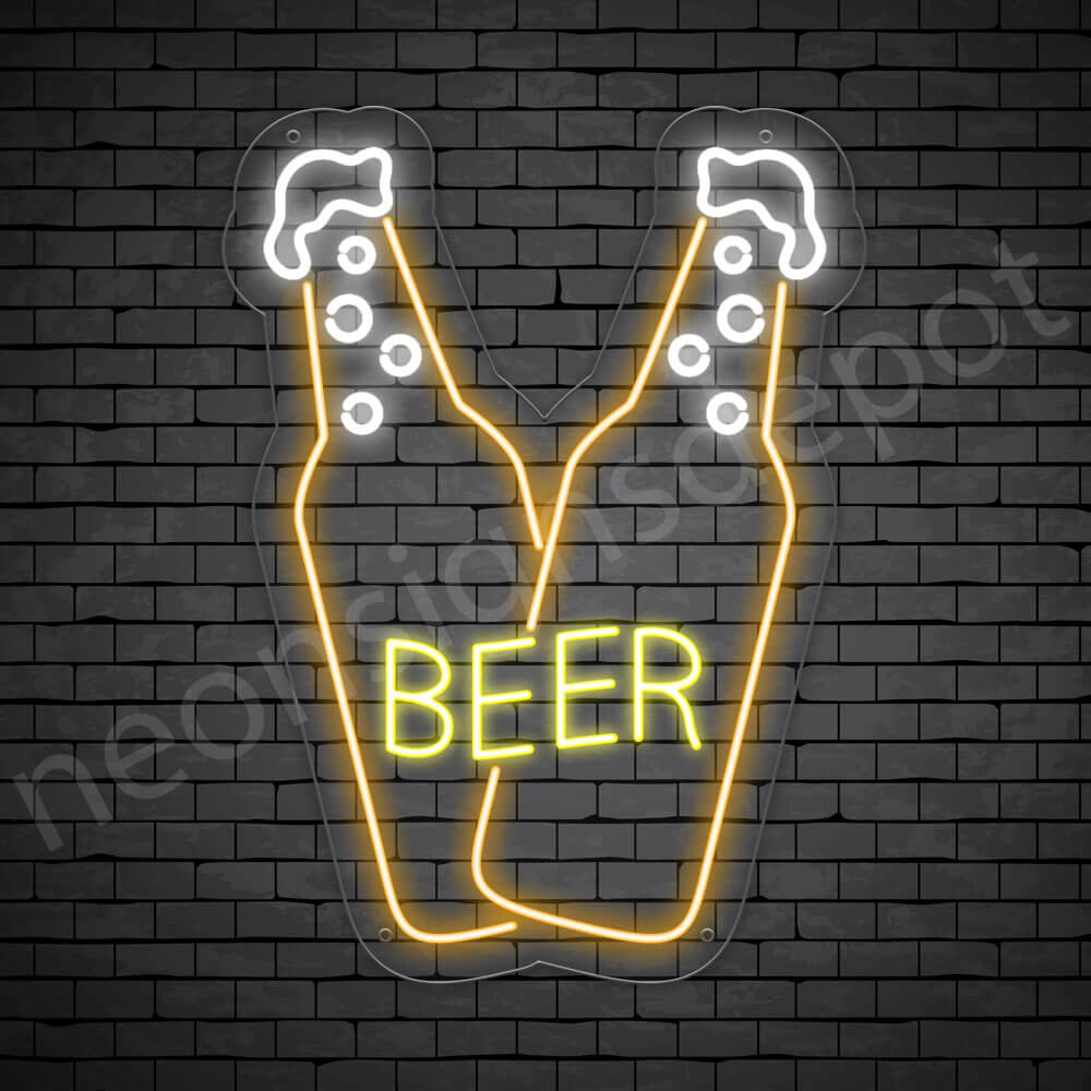 Beer Neon Sign Double Beer 18x24