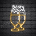 Beer Neon Sign Wine Glass Full Beer - 15x24