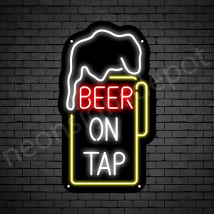 Beer On Tap Neon Sign - Black