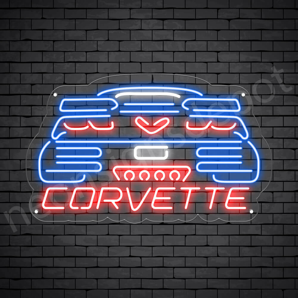 C7 Corvette Neon Bar Sign - Transparent