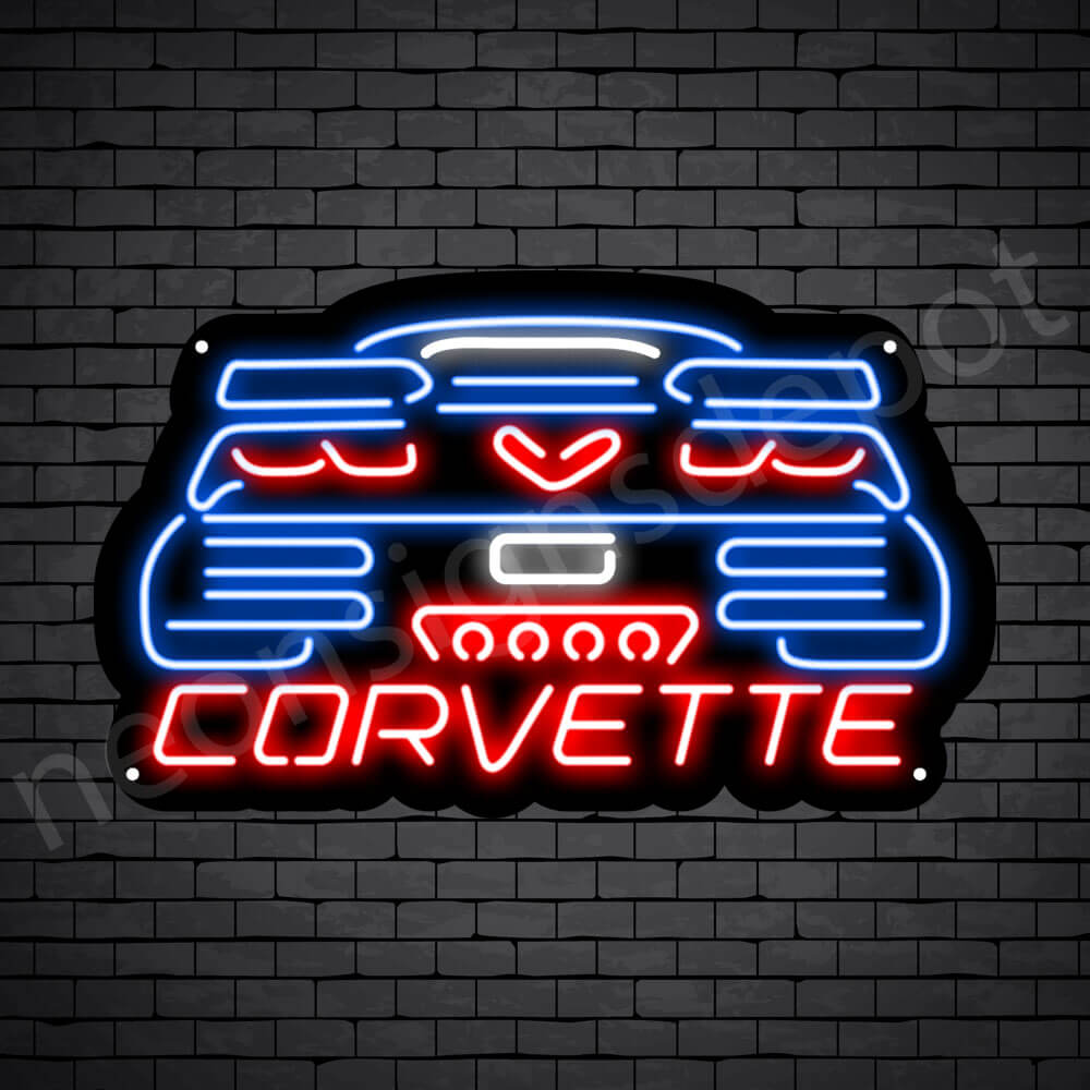 C7 Corvette Neon Bar Sign - Black