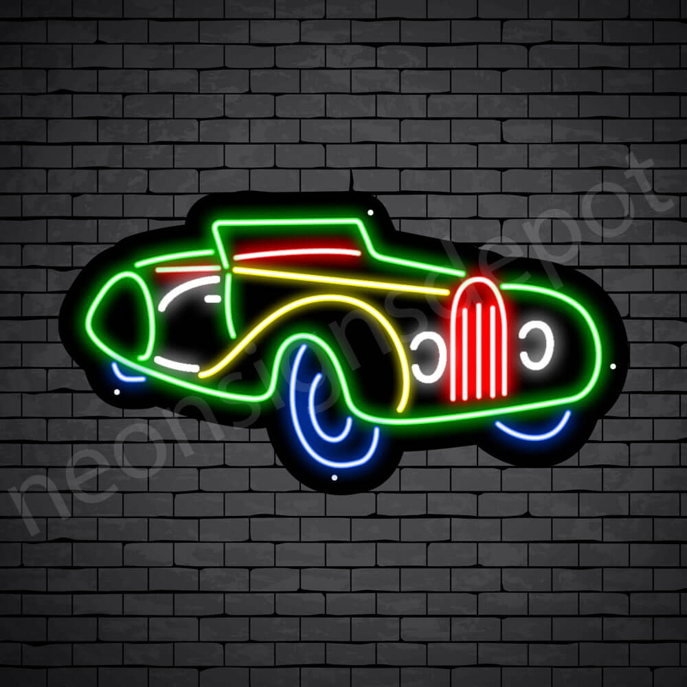 Car Neon Sign Bugatti Black -24x13