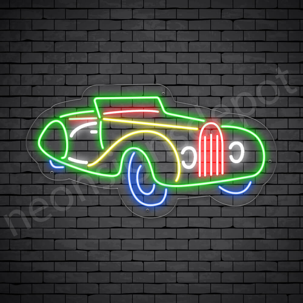 Car Neon Sign Bugatti Transparent - 30x16