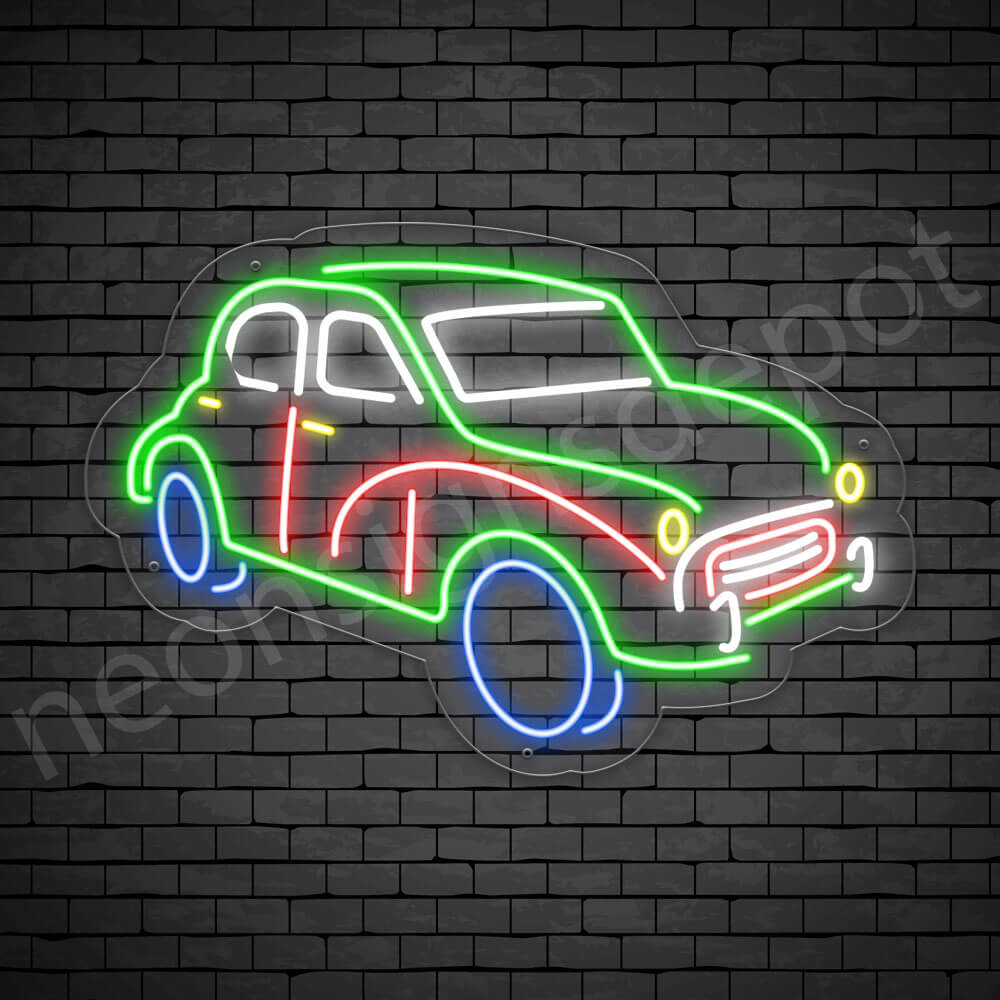 Car Neon Sign Classic Pick Up Transparent - 24x16