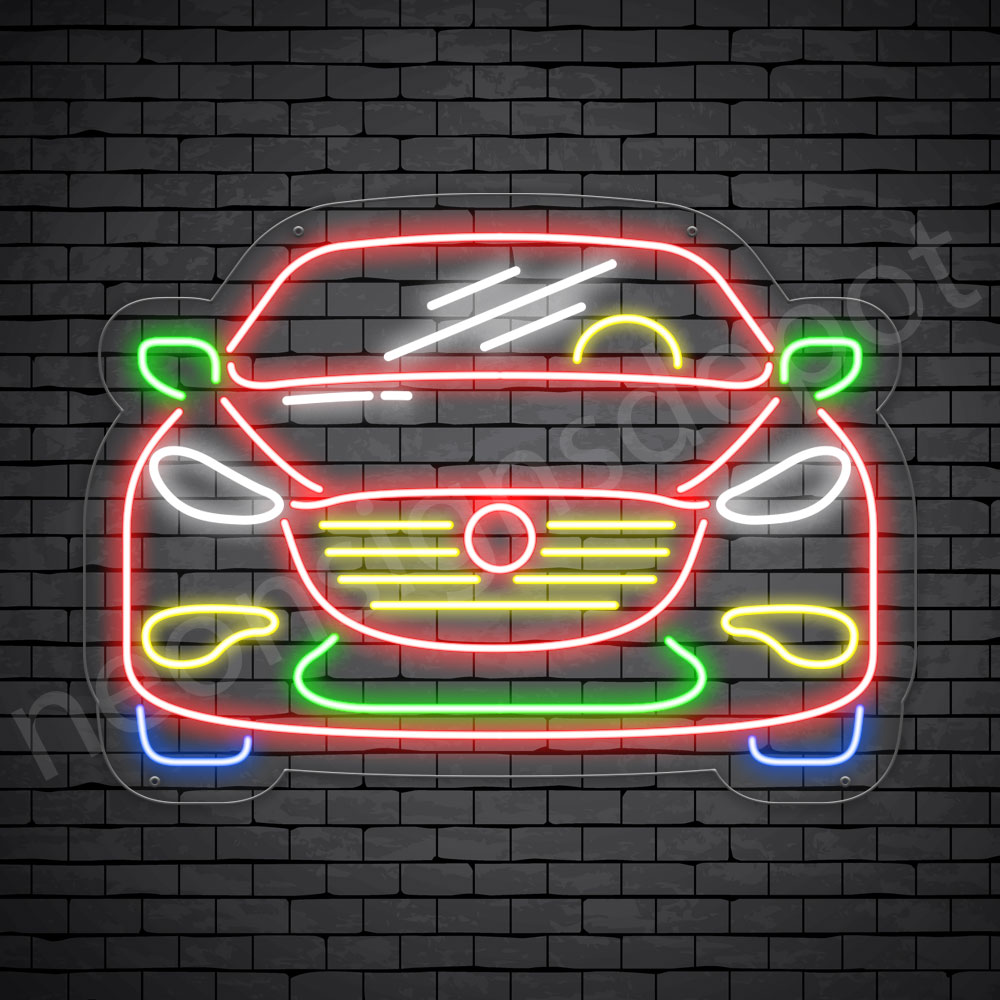 Car Neon Sign Ferrari Front Car Transparent - 24x18