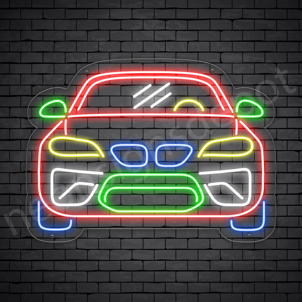 Car Neon Sign Sports Car Transparent - 24x18