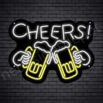 Cheers Draft Beer Neon Sign - Black