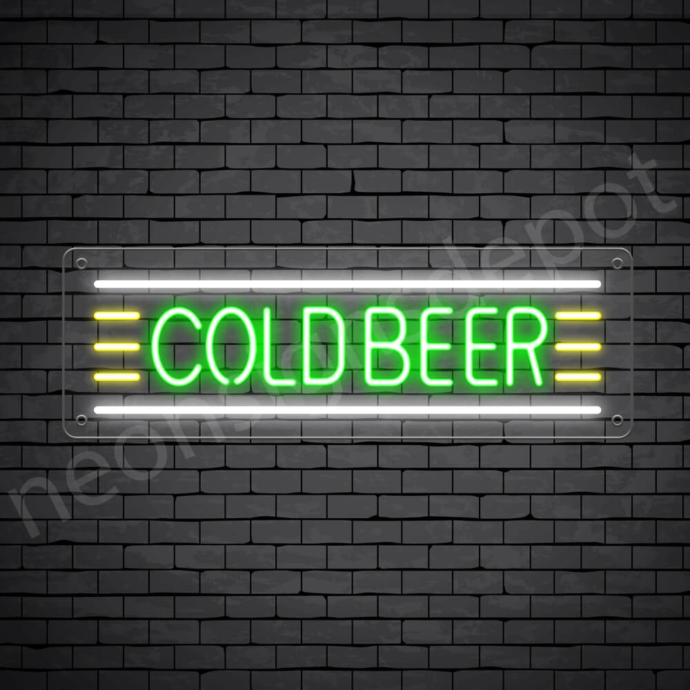 Cold Beer Neon Sign - Transparent
