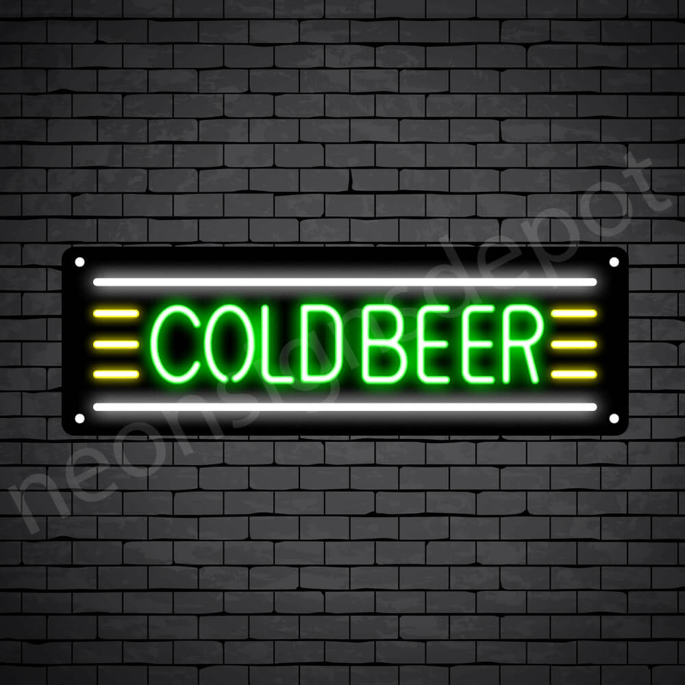 Cold Beer Neon Sign - Black