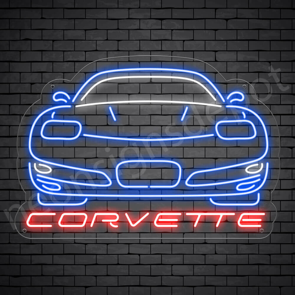 Corvette Neon Bar Sign - Transparent