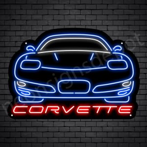 Corvette Neon Bar Sign - Black