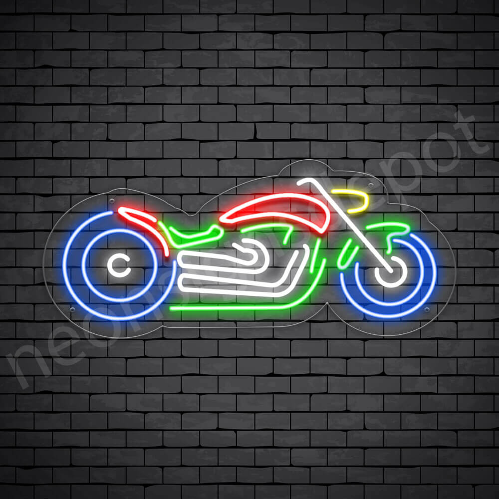 Motorcycle Neon Sign Bike Style Transparent - 24xx11