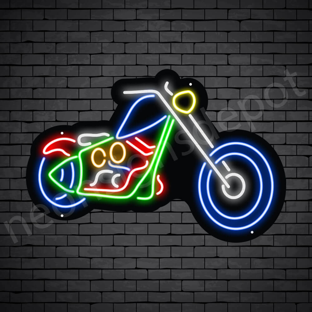 Motorcycle Neon Sign Long Chopper 24x16