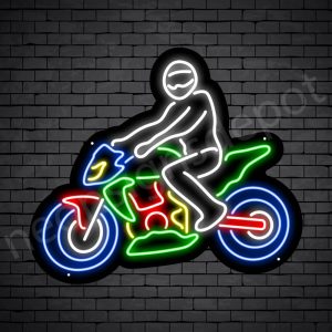 Motorcycle Neon Sign Motor Bike Riders Black - 24x21