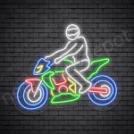 Motorcycle Neon Sign Motor Bike Riders Transparent - 24x21