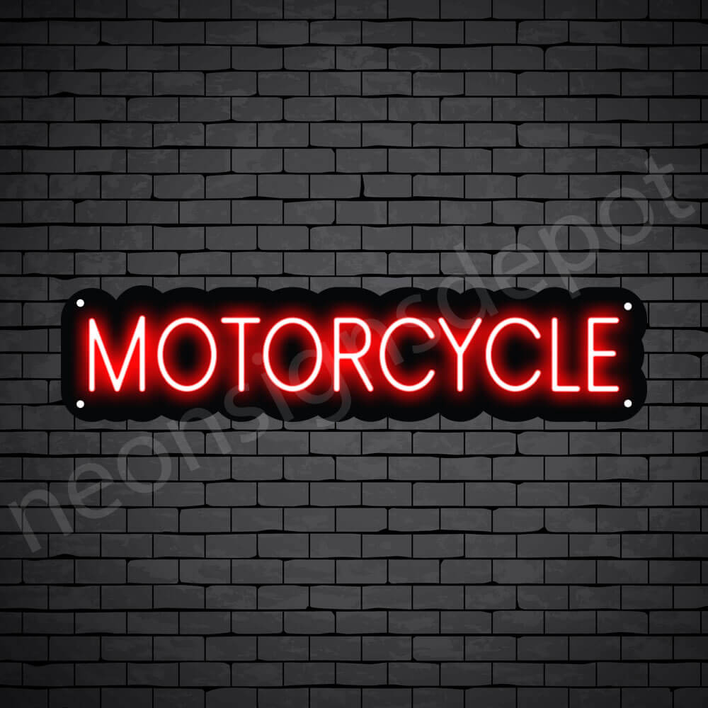 Motorcycle Neon Sign Motor Cycle Black - 24x6