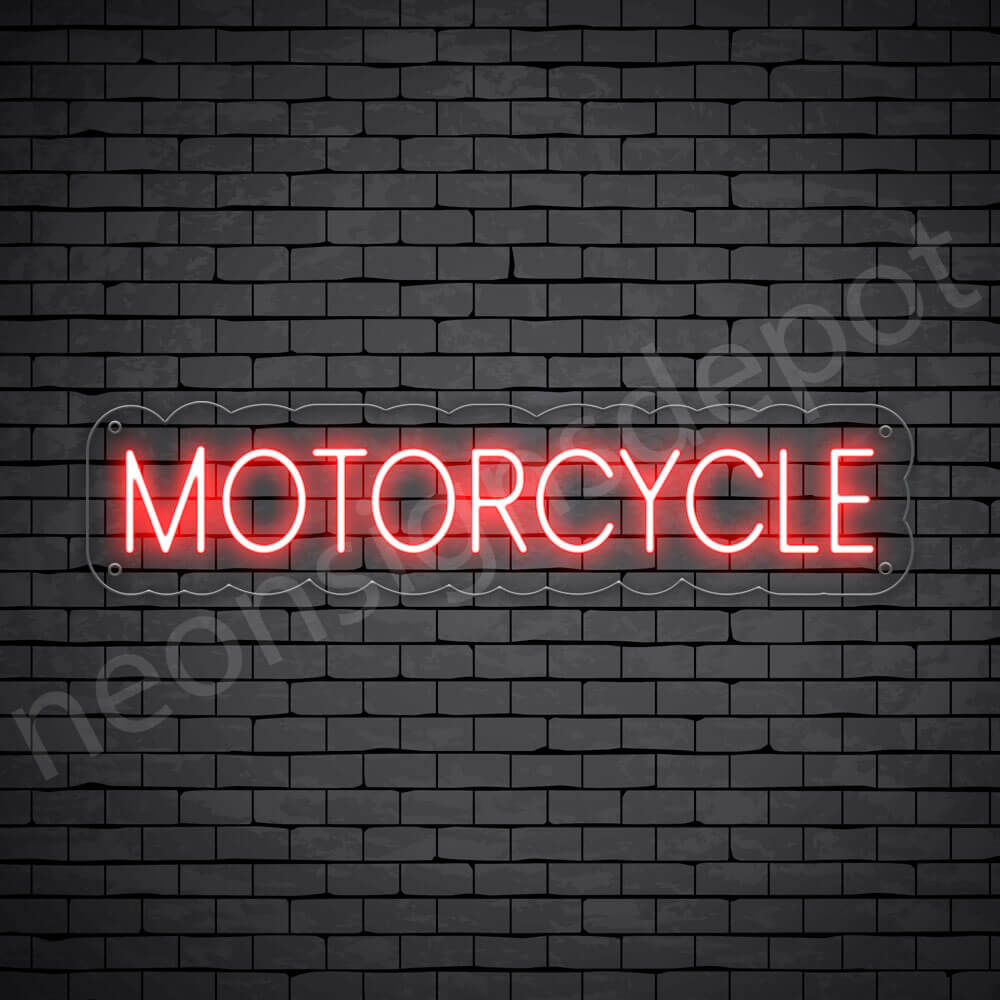 Motorcycle Neon Sign Motor Cycle Transparent - 24x6
