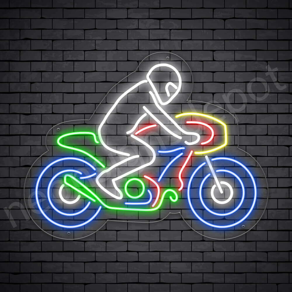 Motorcycle Neon Sign Motor Riders Bike Style Transparent - 24x18