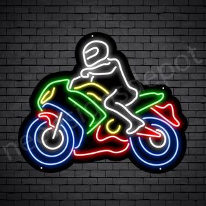 Motorcycle Neon Sign Bike Riders Black - 24x20