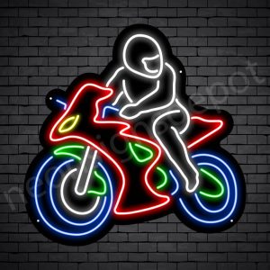 Motorcycle Neon Sign Motorcycle Bike Riders Black - 24x24