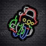 Motorcycle Neon Sign Riders Wind Shield - black