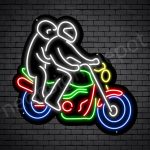 Motorcycle Neon Sign Double Rider Black - 24x23