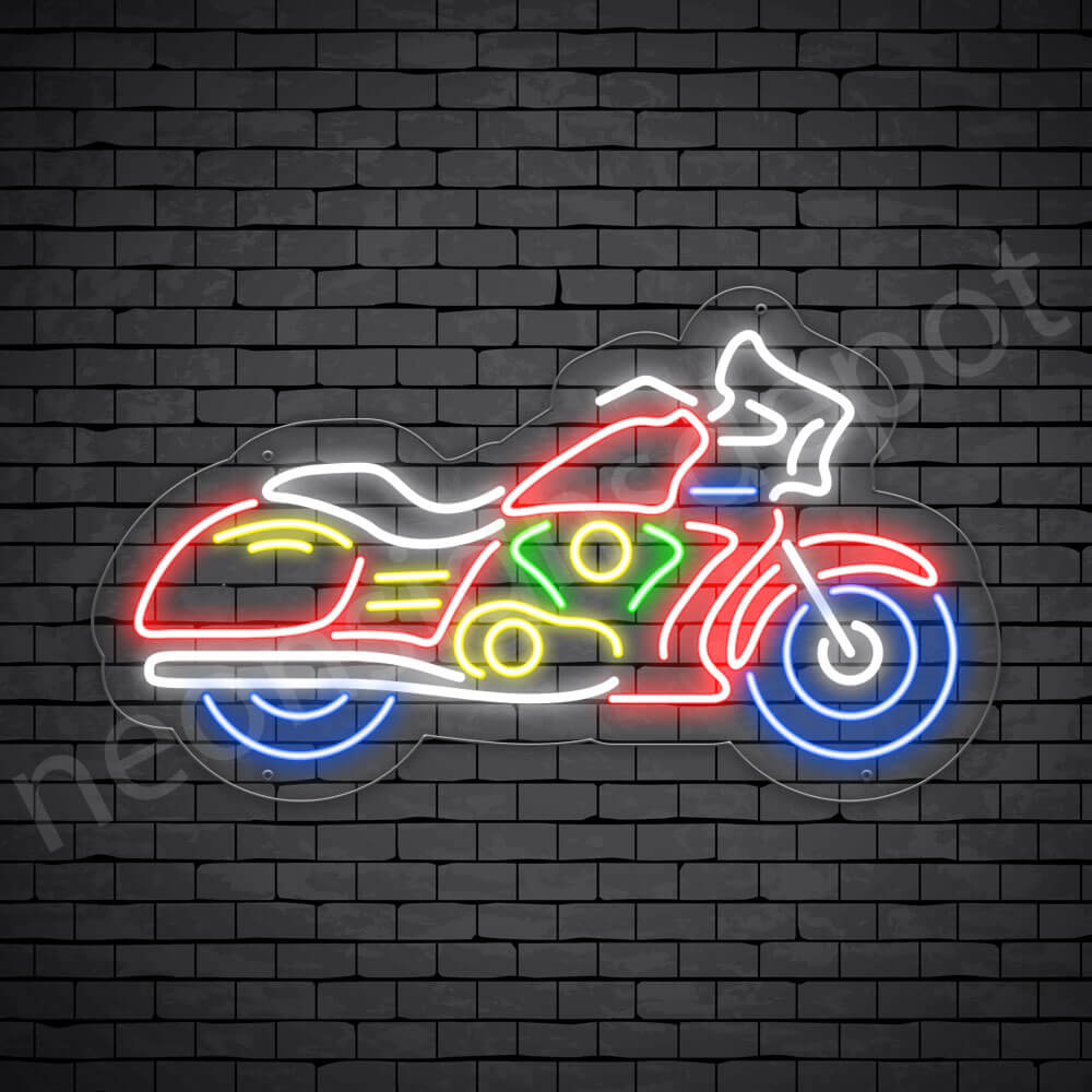 Motorcycle Neon Sign Riders Bike Transparent - 24x14
